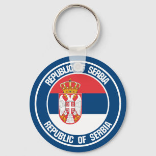 Serbia Round Emblem Keychain