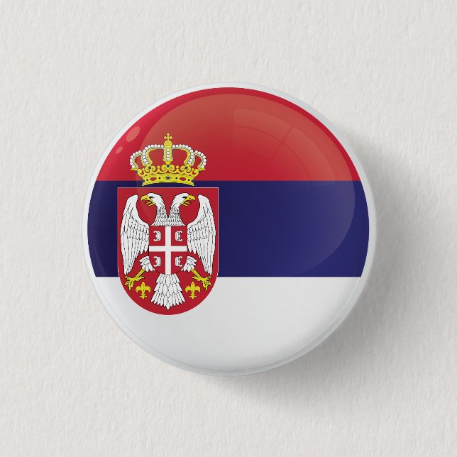 Serbia  Round Icon Flag Button (Front)