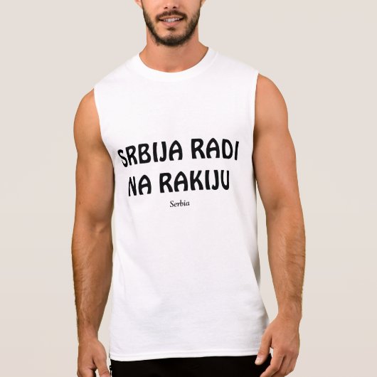 SERBIA RUNS ON RAKIJA SLEEVELESS SHIRT (Front)