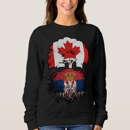 Serbia Serbian Canadian Canada Tree Roots Flag Sweatshirt