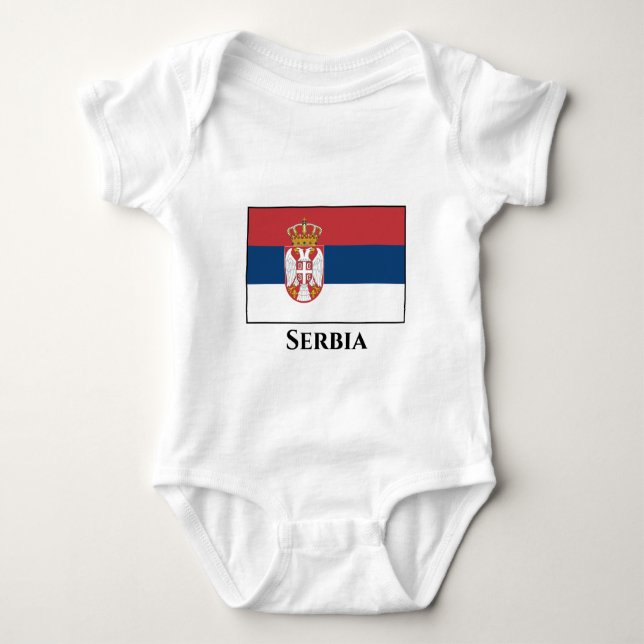 Serbia (Serbian) Flag Baby Bodysuit (Front)