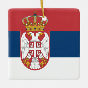 Serbia (Serbian) Flag Ceramic Ornament