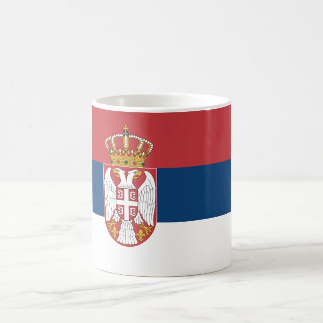 Serbia (Serbian) Flag Coffee Mug (Center)
