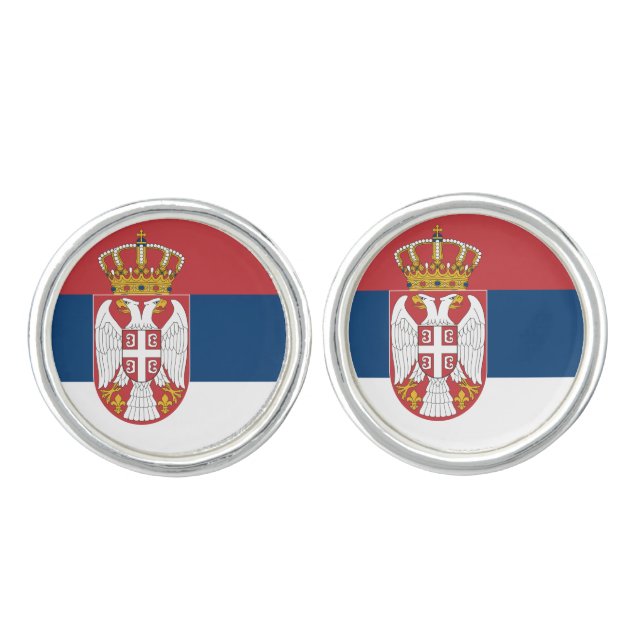 Serbia (Serbian) Flag Cufflinks (Front)