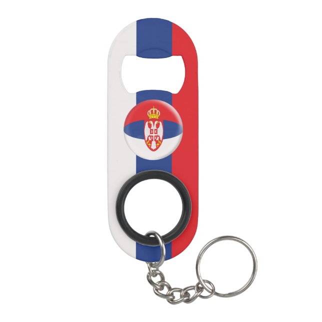 Serbia Serbian Flag Keychain Bottle Opener (Back)