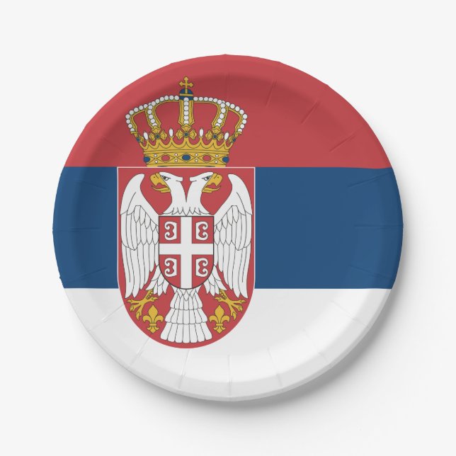 Serbia (Serbian) Flag Paper Plates (Front)