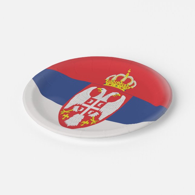 Serbia Serbian Flag Paper Plates (Angled)