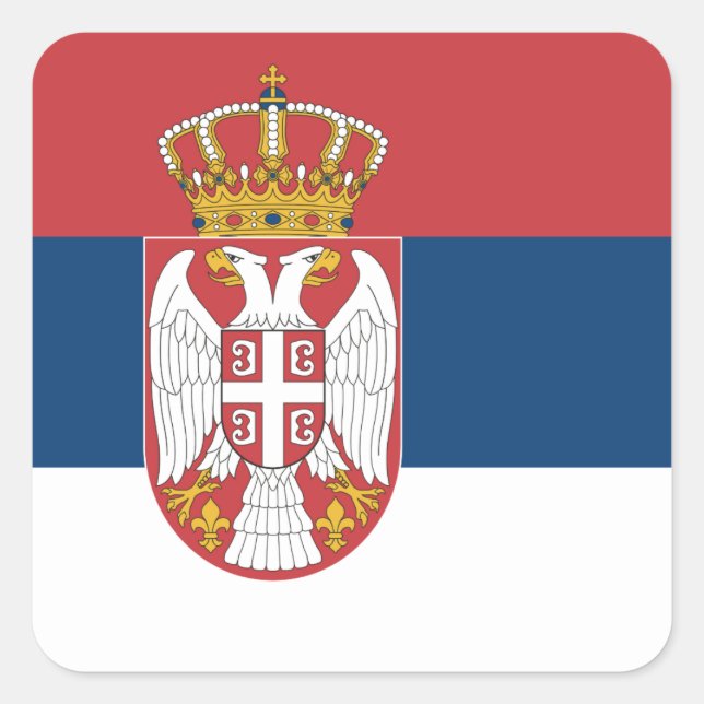 Serbia (Serbian) Flag Square Sticker (Front)