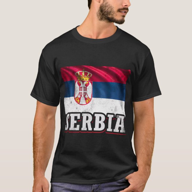 Serbia Serbian Flag T-Shirt (Front)