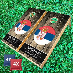 Serbia & Serbian Flag Wood / Family fun Cornhole Set
