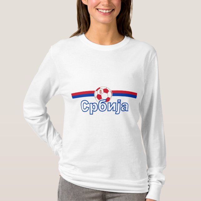 Serbia Soccer Football 2010 Ladies Long Sleeve T-Shirt (Front)
