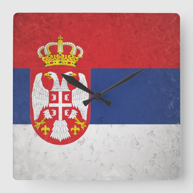 Serbia Square Wall Clock (Front)