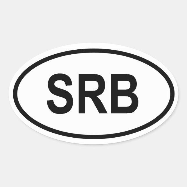 Serbia "SRB" Oval Sticker (Front)