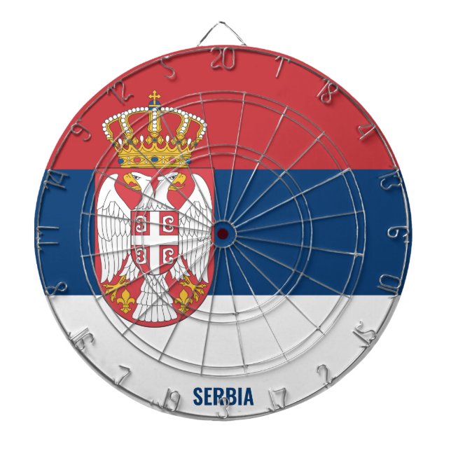 "Serbia Strikes!" Patriotic Dart Board (Front)