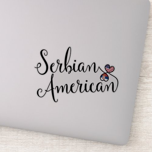 Serbian American Flag Heart Serbia Sticker
