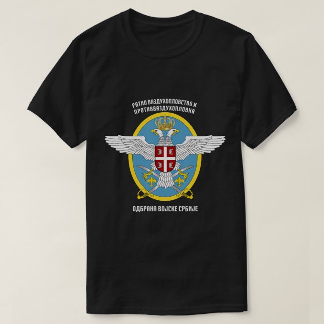Serbian Army Air Force Serbia Flag Armed Forces Mi T-Shirt (Design Front)