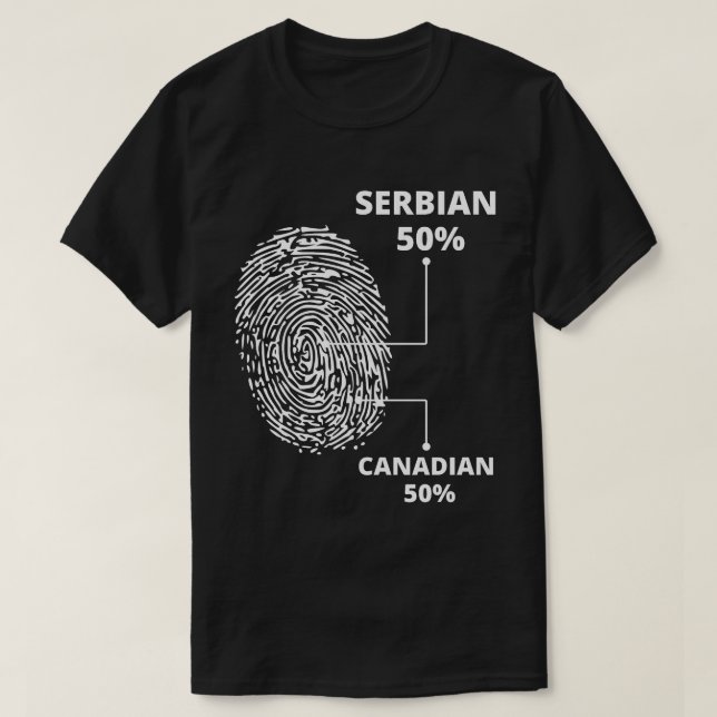 Serbian Canadian Fingerprint  T-Shirt (Design Front)