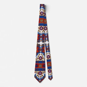 Serbian carpet pattern 8 neck tie