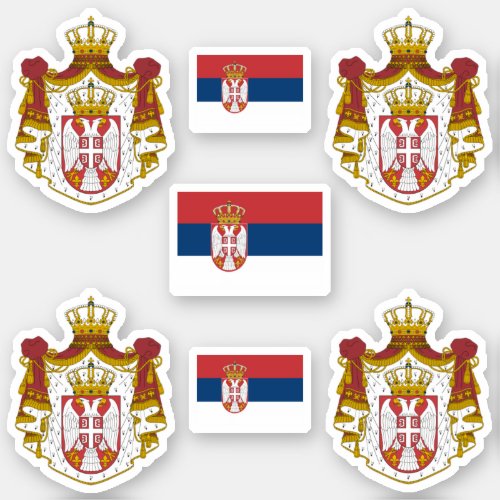 Serbian coat of arms and flag Sticker