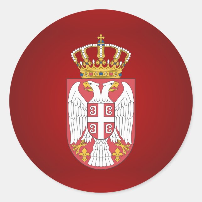 Serbian coat of arms classic round sticker (Front)