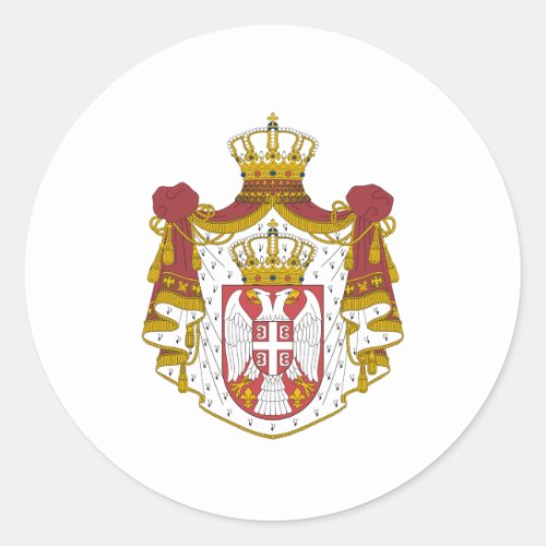 Serbian coat of arms classic round sticker