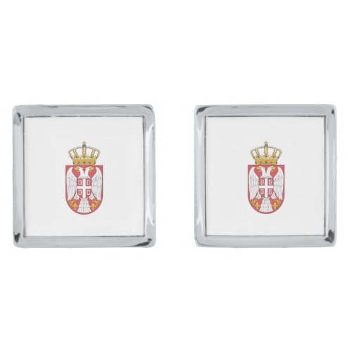 Serbian coat of arms silver cufflinks