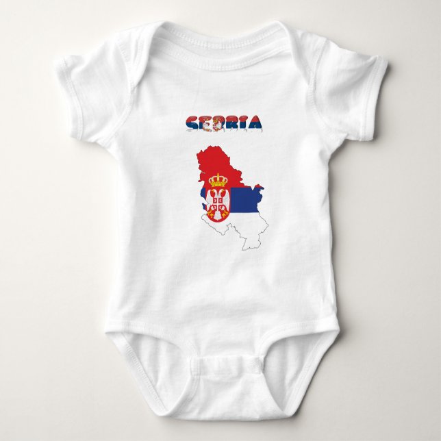 Serbian country flag baby bodysuit (Front)