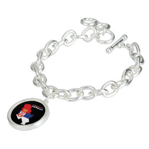 Serbian country flag charm bracelet