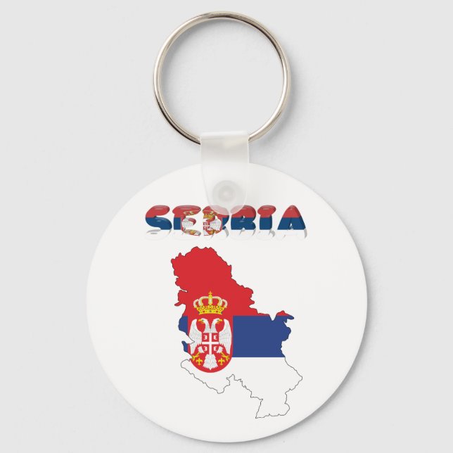 Serbian country flag keychain (Front)