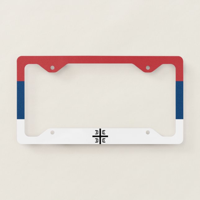 Serbian Cross License Plate Frame (Front)