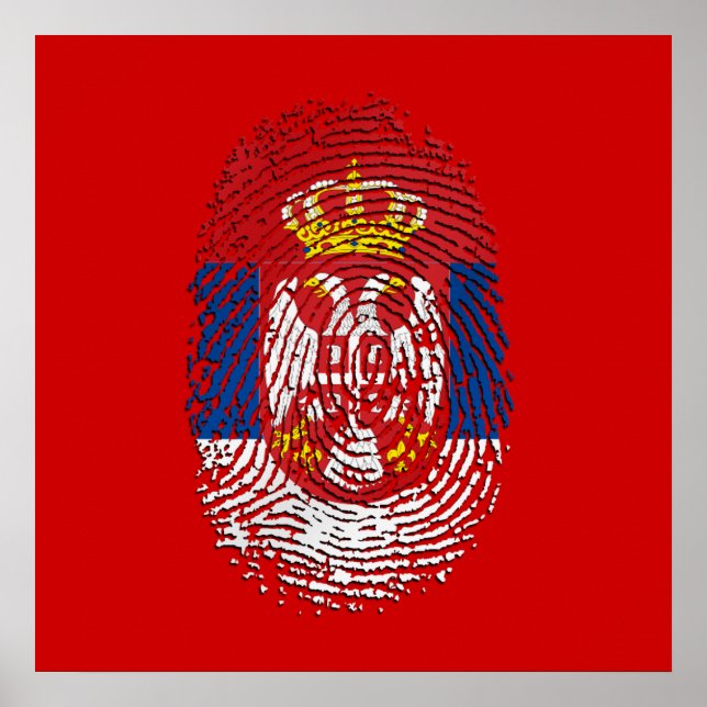 Serbian fingerprint DNA Serbia pride gifts Poster (Front)