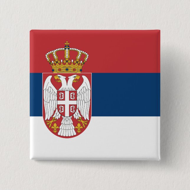 Serbian Flag Button (Front)