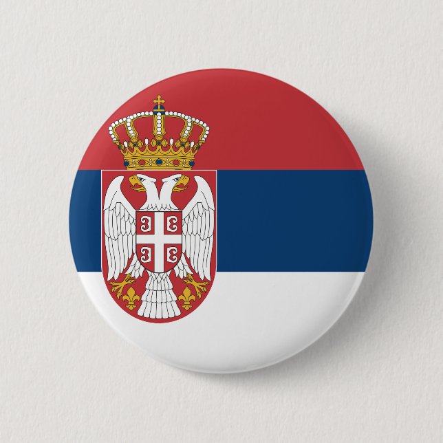 Serbian Flag Button (Front)