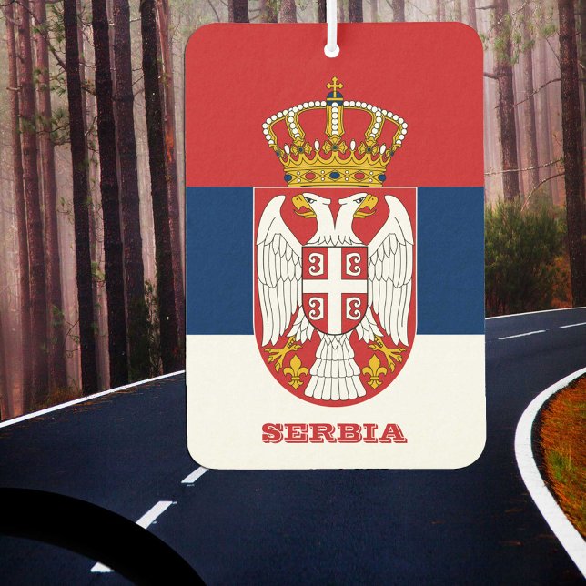 Serbian Flag Car Air Freshener, Serbia Air Freshener (Creator Uploaded)
