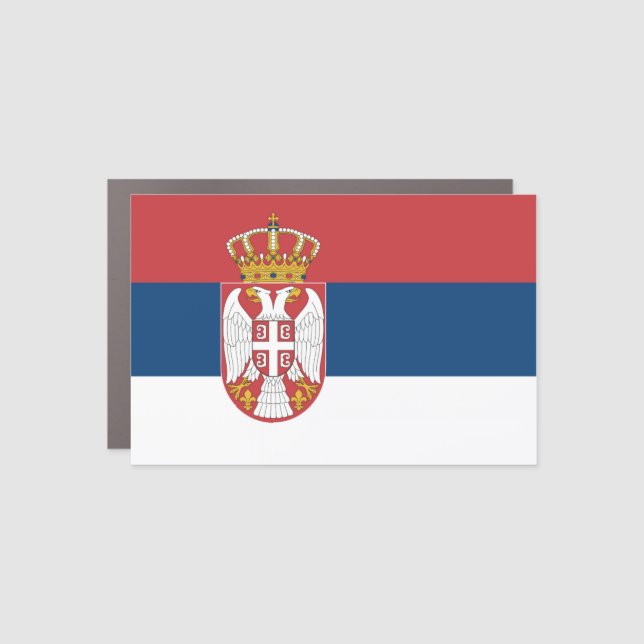 Serbian flag car magnet (Front)