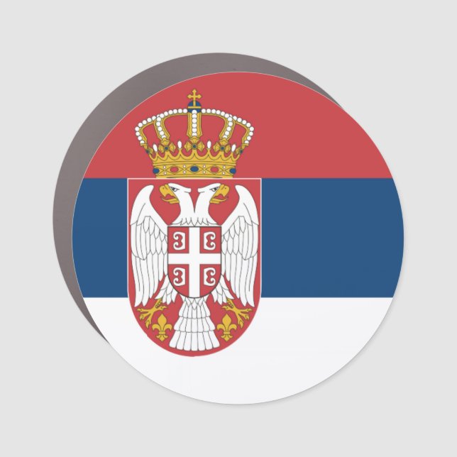 Serbian flag car magnet (Front)