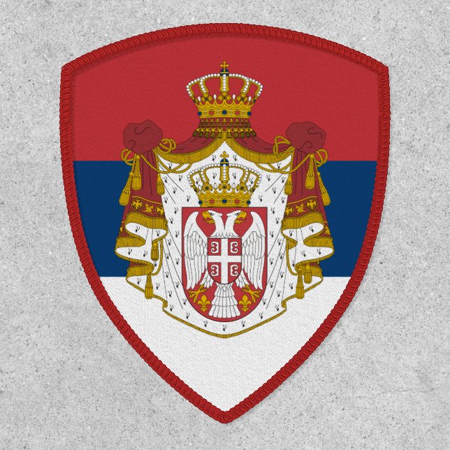 Serbian Flag & Coat of Arms, Flag of Serbia Patch (Front)