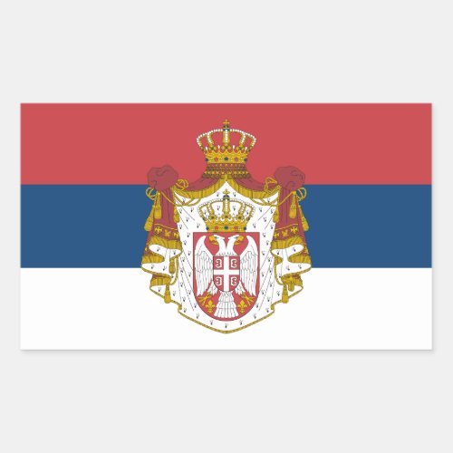 Serbian Flag  Coat of Arms Flag of Serbia Rectangular Sticker