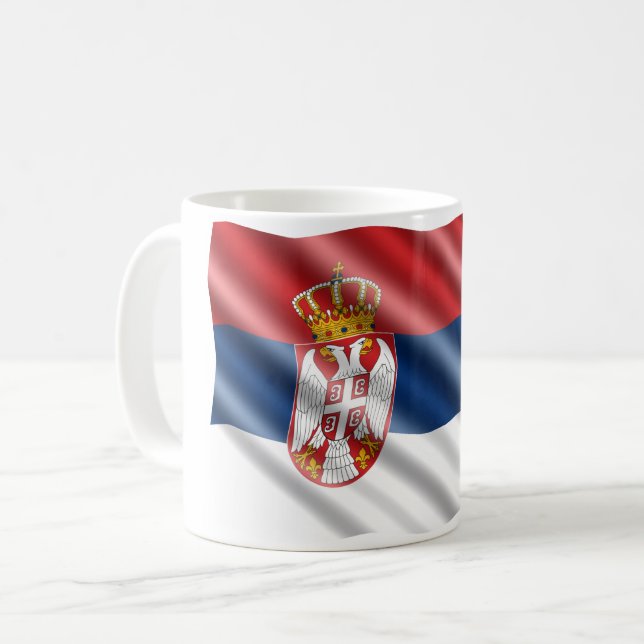 Serbian flag coffee mug (Front Left)