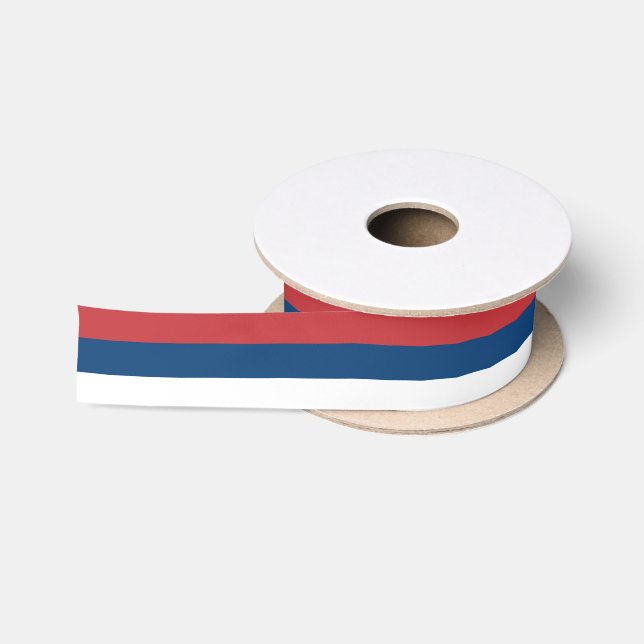 Serbian flag colours ribbon, Serbia /sports Satin Ribbon (Spool)