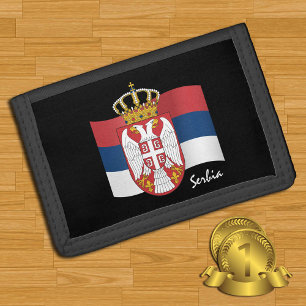 Serbian flag, emblem, Serbia fashion Trifold Wallet