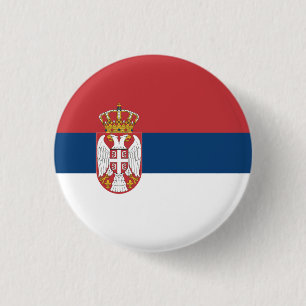 Serbian Flag, Flag of Serbia Button