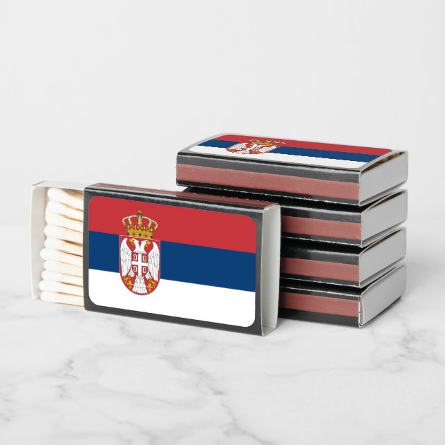 Serbian Flag, Flag of Serbia Matchboxes (Stacked)