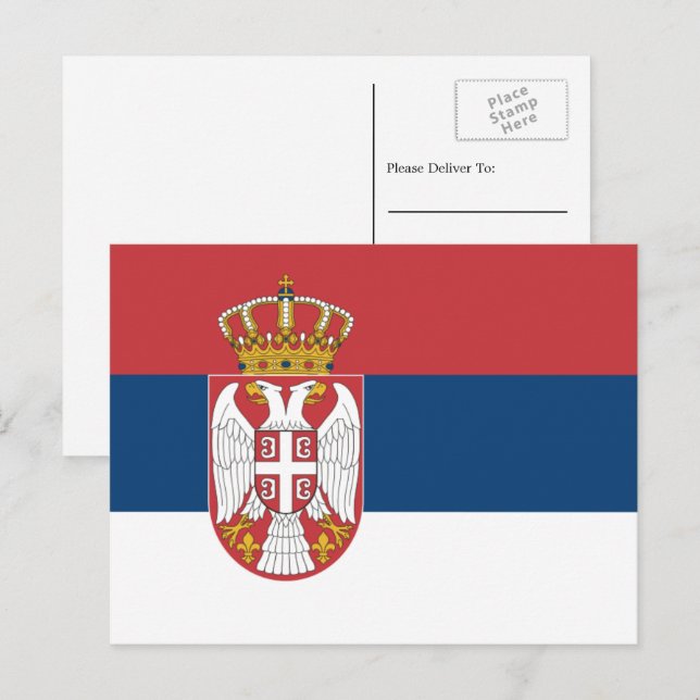 Serbian Flag, Flag of Serbia Postcard (Front/Back)