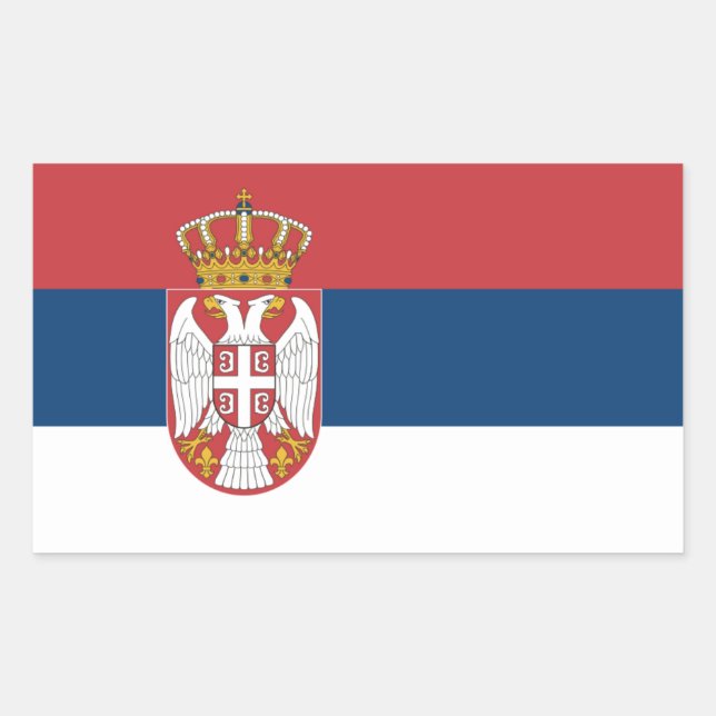Serbian Flag, Flag of Serbia Rectangular Sticker (Front)