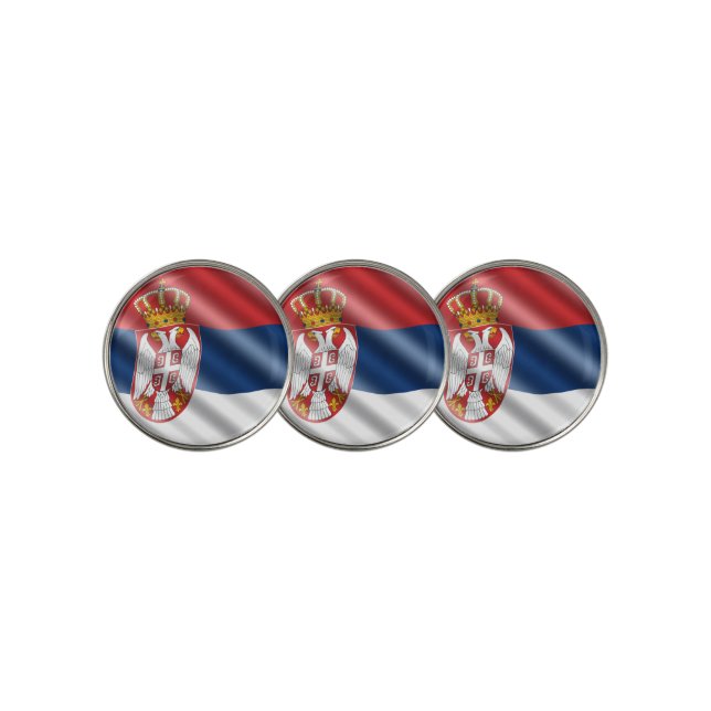 Serbian flag golf ball marker (3 Up)