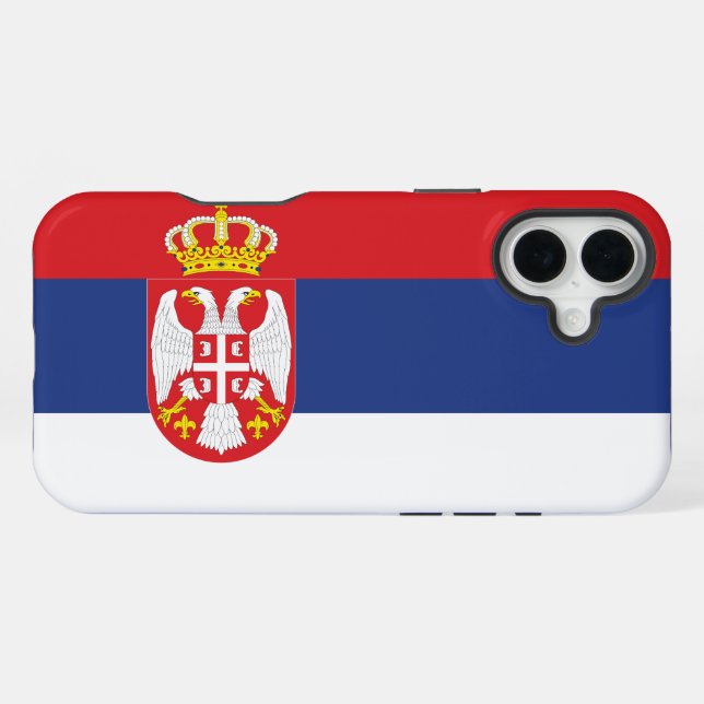 Serbian Flag iPhone Case (Back Horizontal)