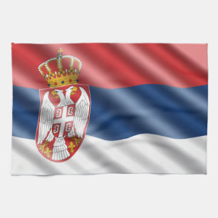 Serbian flag kitchen towel