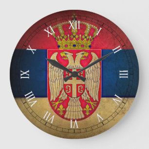 serbian flag large clock