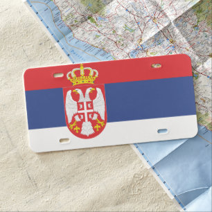 Serbian Flag License Plate
